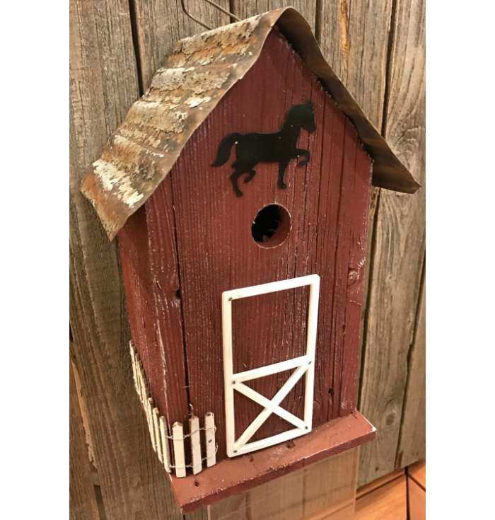 Summitville Stable Birdhouse Red